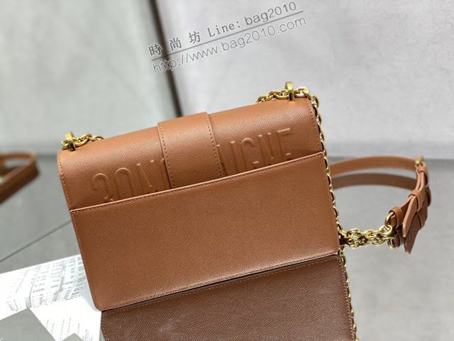 Dior女包 迪奧蒙田掌紋深古銅鏈條包 Dior肩背斜挎包  dfk1610